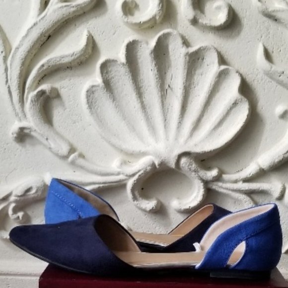 Two Toned Blue Suede D'orsay Flats NWT - Picture 6 of 7